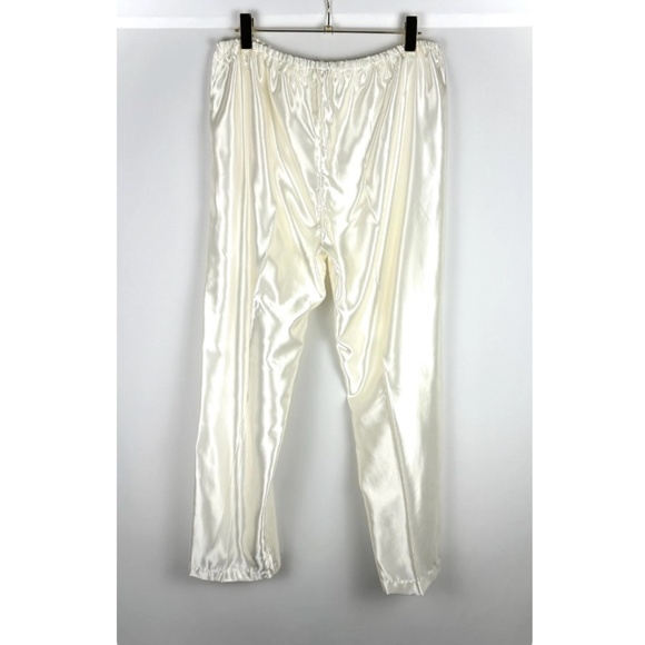 Vintage 80’s ‘Lise Stevens’ Victorian Satin Beige Two Piece Pant Sleep Set • M/L - Picture 9 of 9